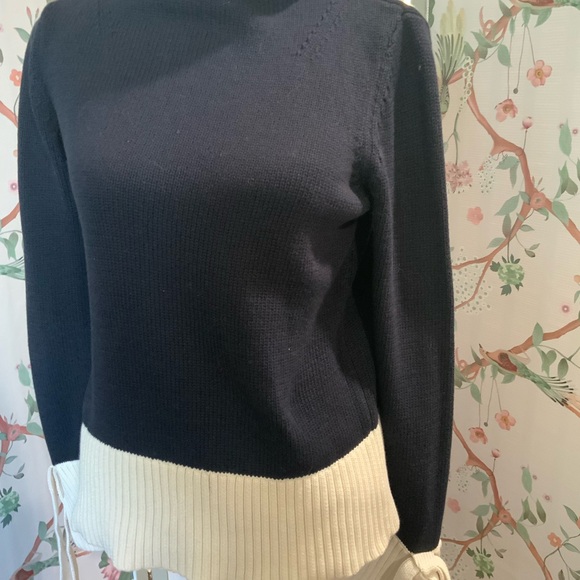 Ann Taylor Sweaters - Ann Taylor Navy and Cream Cowl Neck Sweater